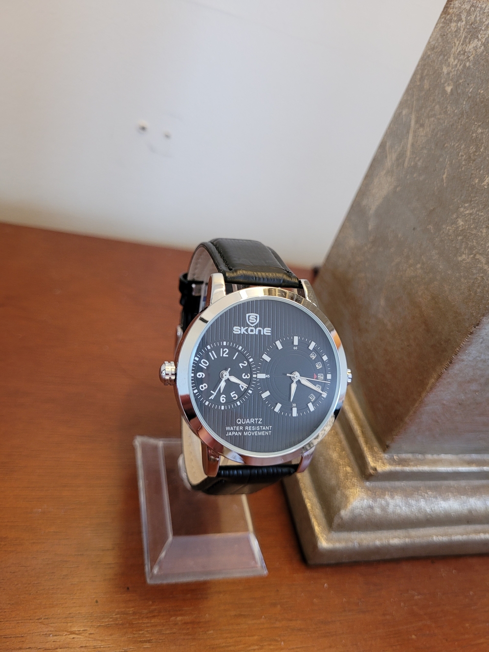 Brand New Skone Silver and Black Dual Dial Men's Watch